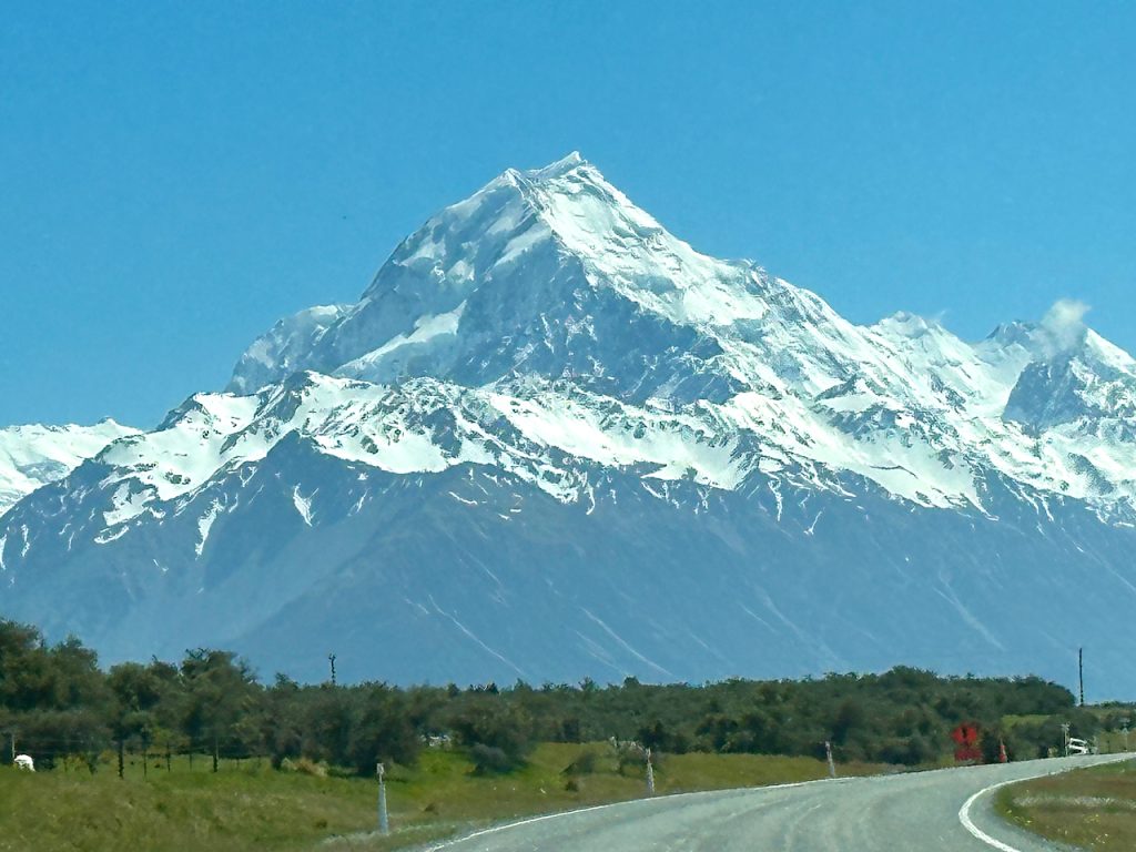 On the road to Aoraki / Mount Cook, South Island, New Zealand