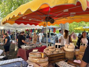 Cheese in the Lourmarin market,Lourmarin, Luberon, Vaucluse, Provence, France