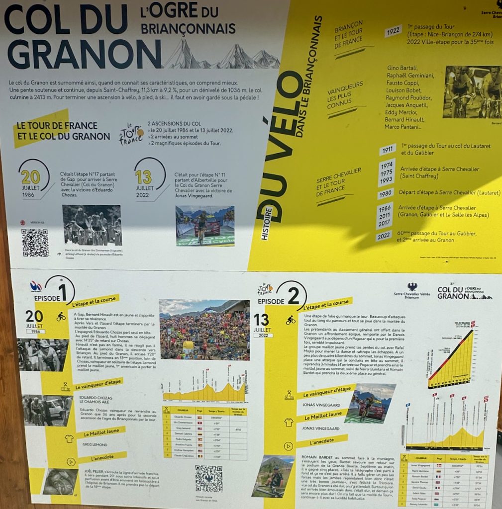 Col du Granon. a stage of 1986 and 2022 Tour du France, Serre Chevalier, Les Hautes-Alpes, Provence, France