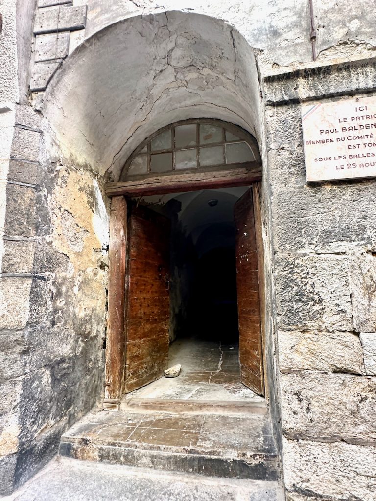 Site where WWII Resistance member, Paul Baldenberger, was killed, old city Vauban, Briançon, Les Hautes-Alpes, Provence, France