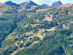 The ski slopes of Chantemerle Serre Chevalier. Les Hautes Alpes, Provence, France