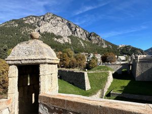 View from fortifications at old city Vauban, Briançon