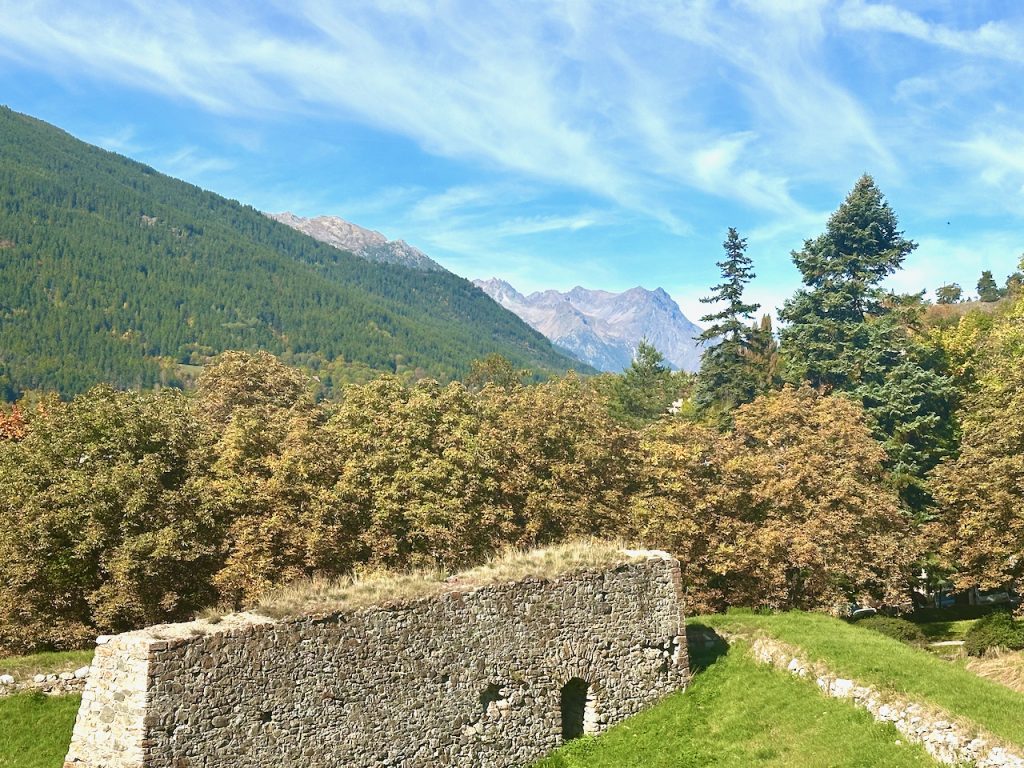 View from fortifications at old city Vauban, Briançon