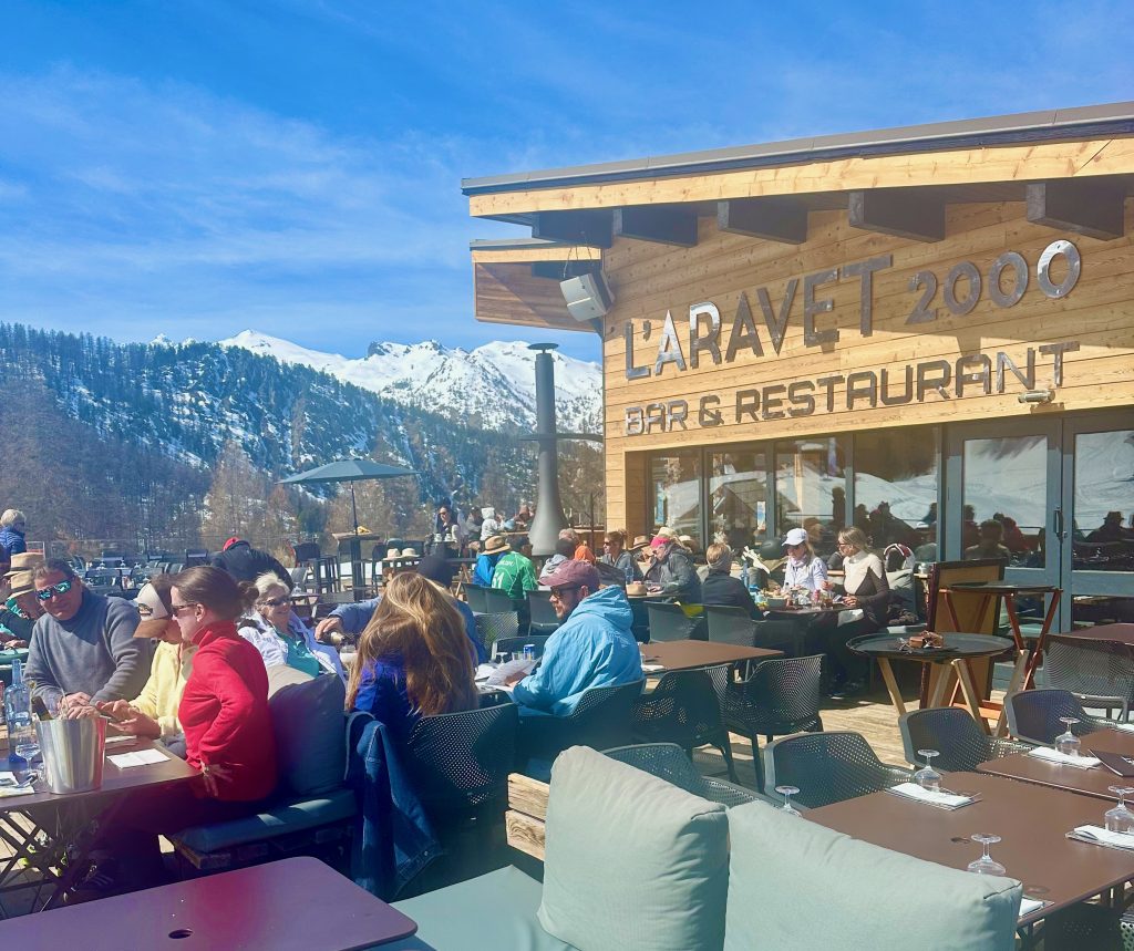 L'Aravet Restaurant on the ski slopes at Serre Chevalier, French Alps