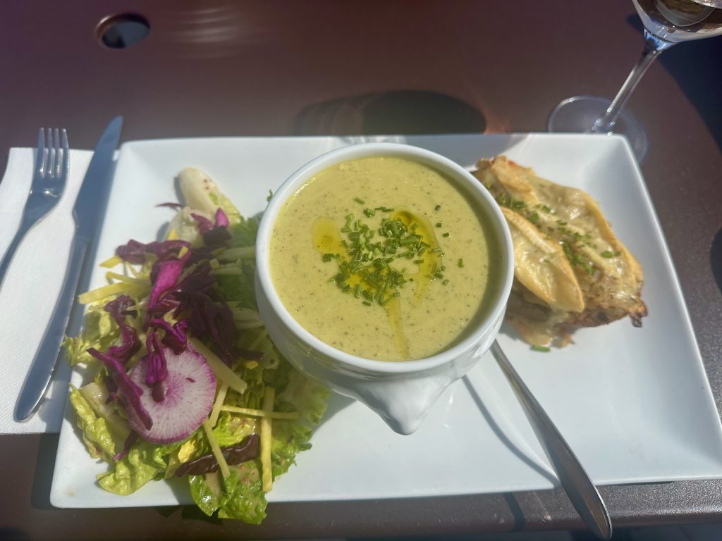 Lunch at L'Aravet Restaurant on the ski slopes at Serre Chevalier, French Alps