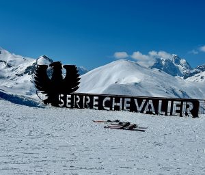 Serre Chevalier sign , on the slopes above Chantemerle