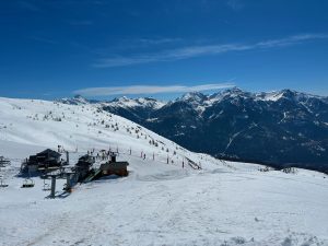 Ski Lifts and views towards Briançon, Serre Chevalier, French Alps