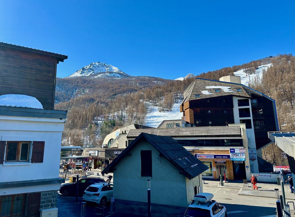 View from chalet at Le Grand Hotel, Chantemerle, Serre Chevalier, French Alps