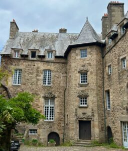 Building in medieval town of Dinon, Brittany, France