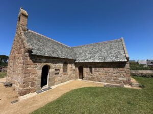 Church at the beach in Ploumanach, Brittany, France