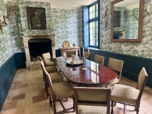 Dining room in luxury Noman house in Troan, Normandy, France