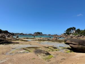 Beach at Ploumanach, pink granite coast, Brittany, France