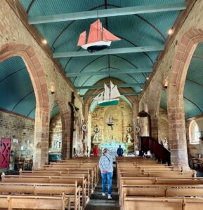 Inside the church by Tour Vauban, Brittany, France