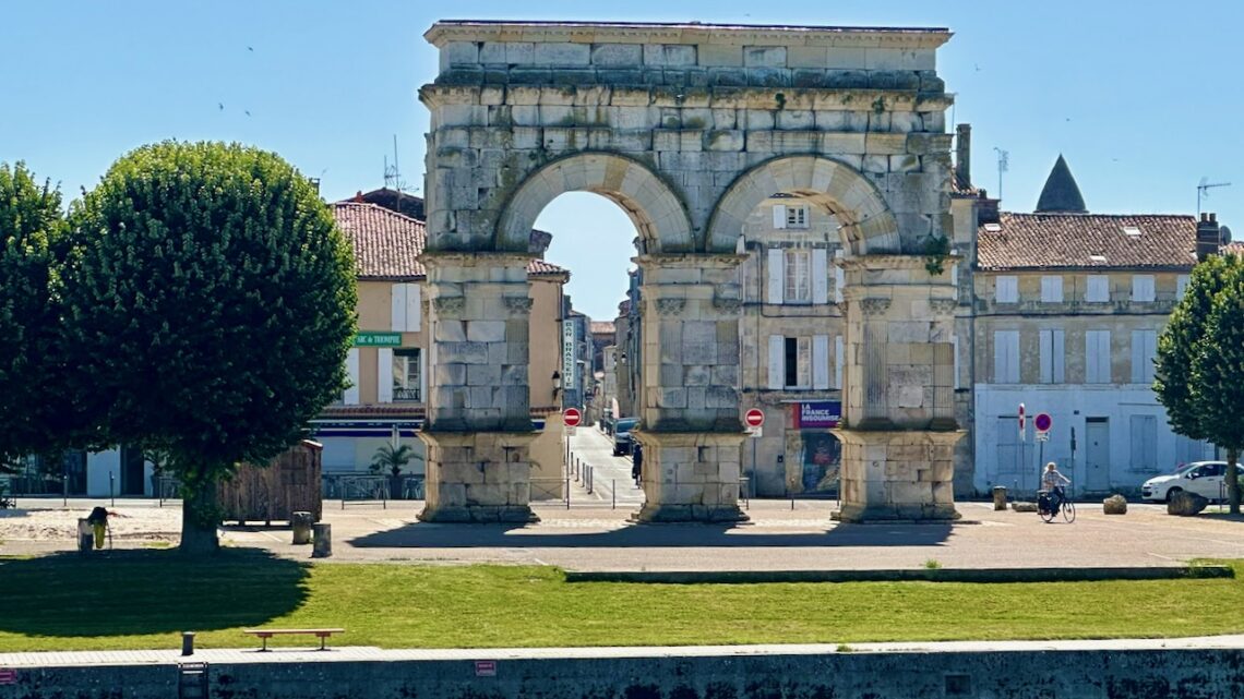 Arched Roman city entrance in Saintes, Western France