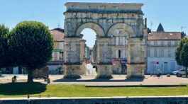 Arched Roman city entrance in Saintes, Western France