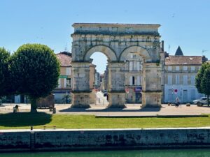 Arched Roman city entrance in Saintes, Western France