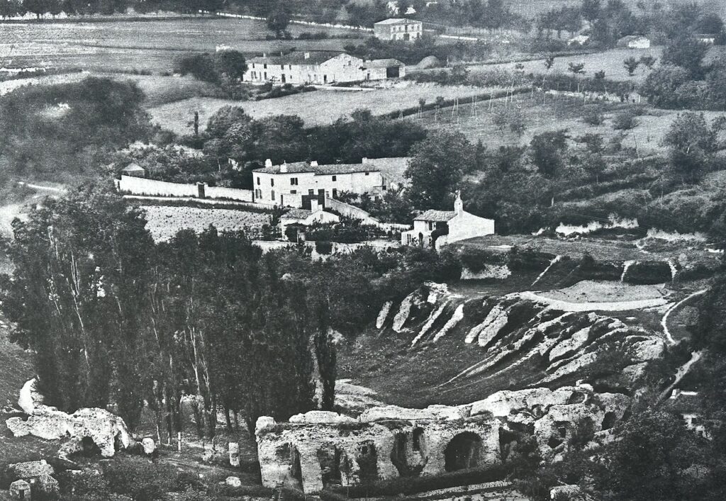Early 20th century excavated Arènes de Saintes, Charente-Maritime, Western France