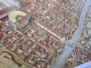 Sketch of the Roman city of Saintes,Saintes, Charente-Maritime, Western France
