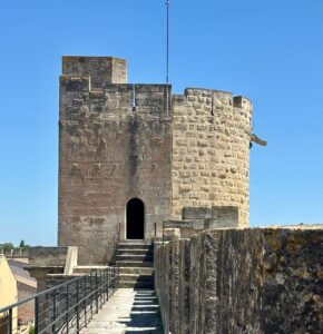 Tower on the ramparts of Aigues Mortes, by the Mediterranean Salt Marshes