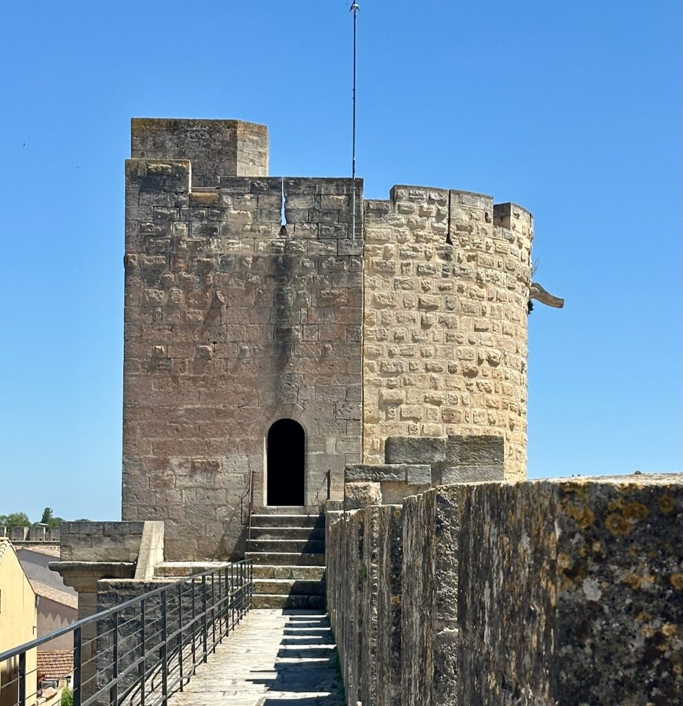 Tower on the ramparts of Aigues Mortes, by the Mediterranean Salt Marshes
