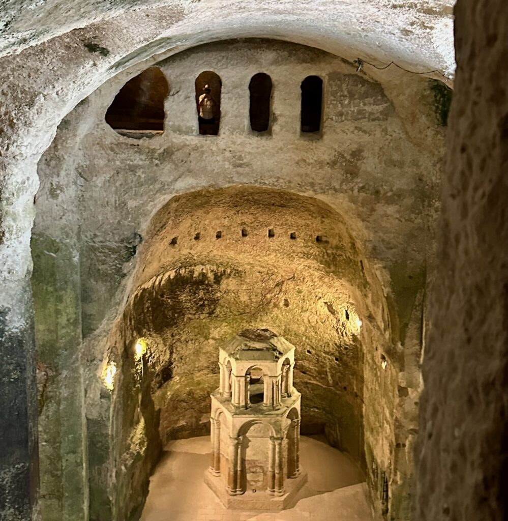 View inside The Church of Saint-Jean in Aubeterre sur Dronne, Charente, Western France